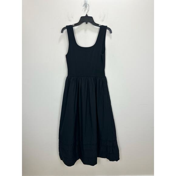 J.Crew Drop Waist Mixy Dress Midi Cotton A Line Minimalist Black Small NWT - Picture 10 of 11